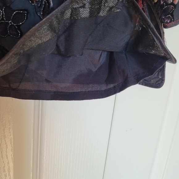 Vintage Velvet Floral and Sparkle Chinese Style Lined Jacket - Picture 7 of 10